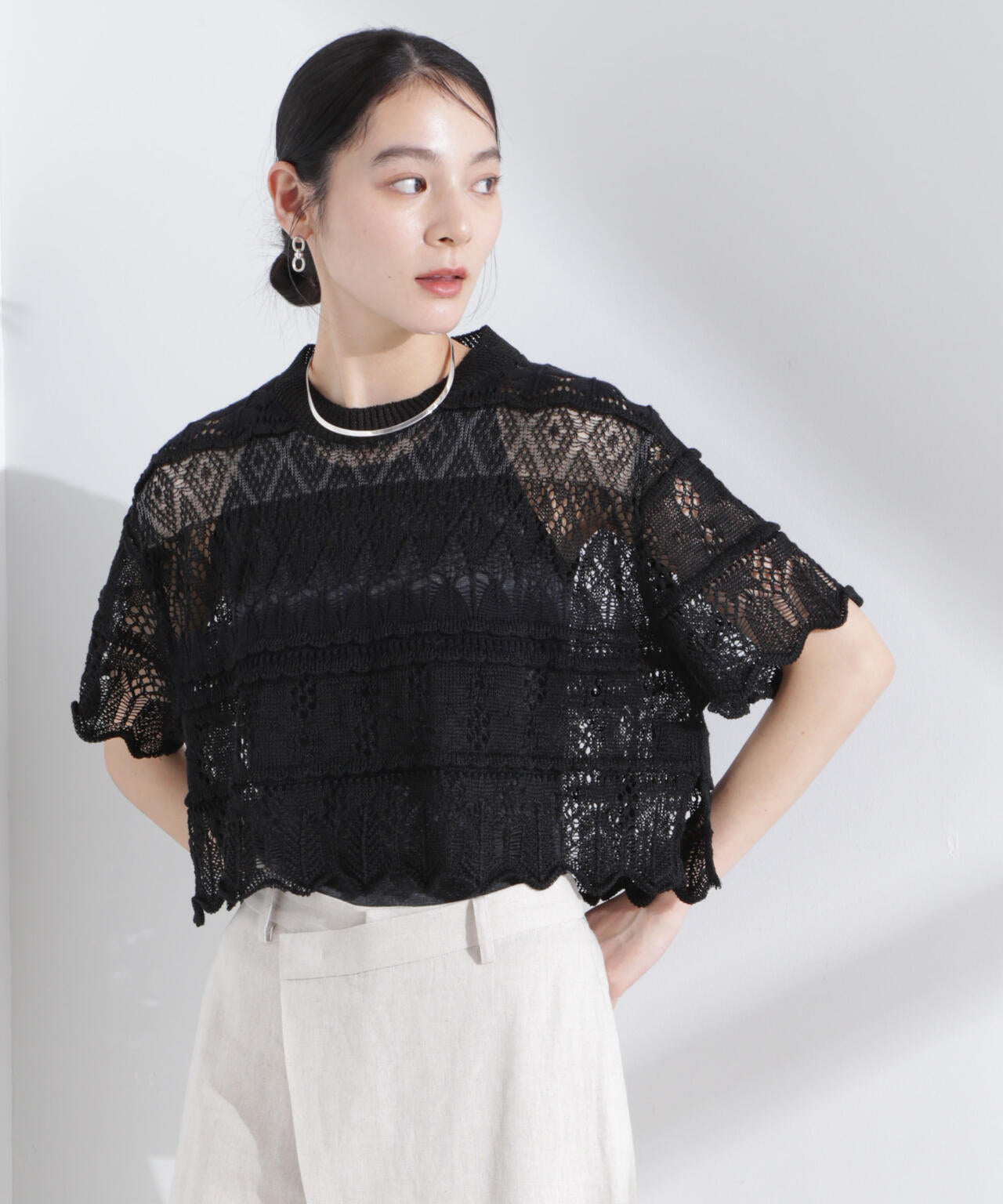 ODAKHA/crazy lace short knit 6715122026