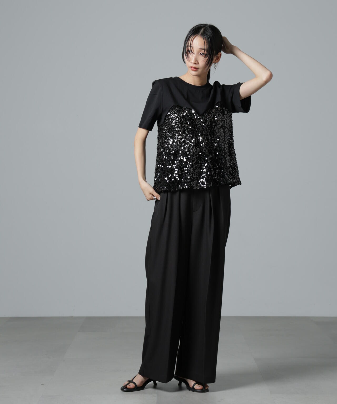 BAUM UND PFERDGARTEN/Sequins ドッキングTシャツ 6715124001