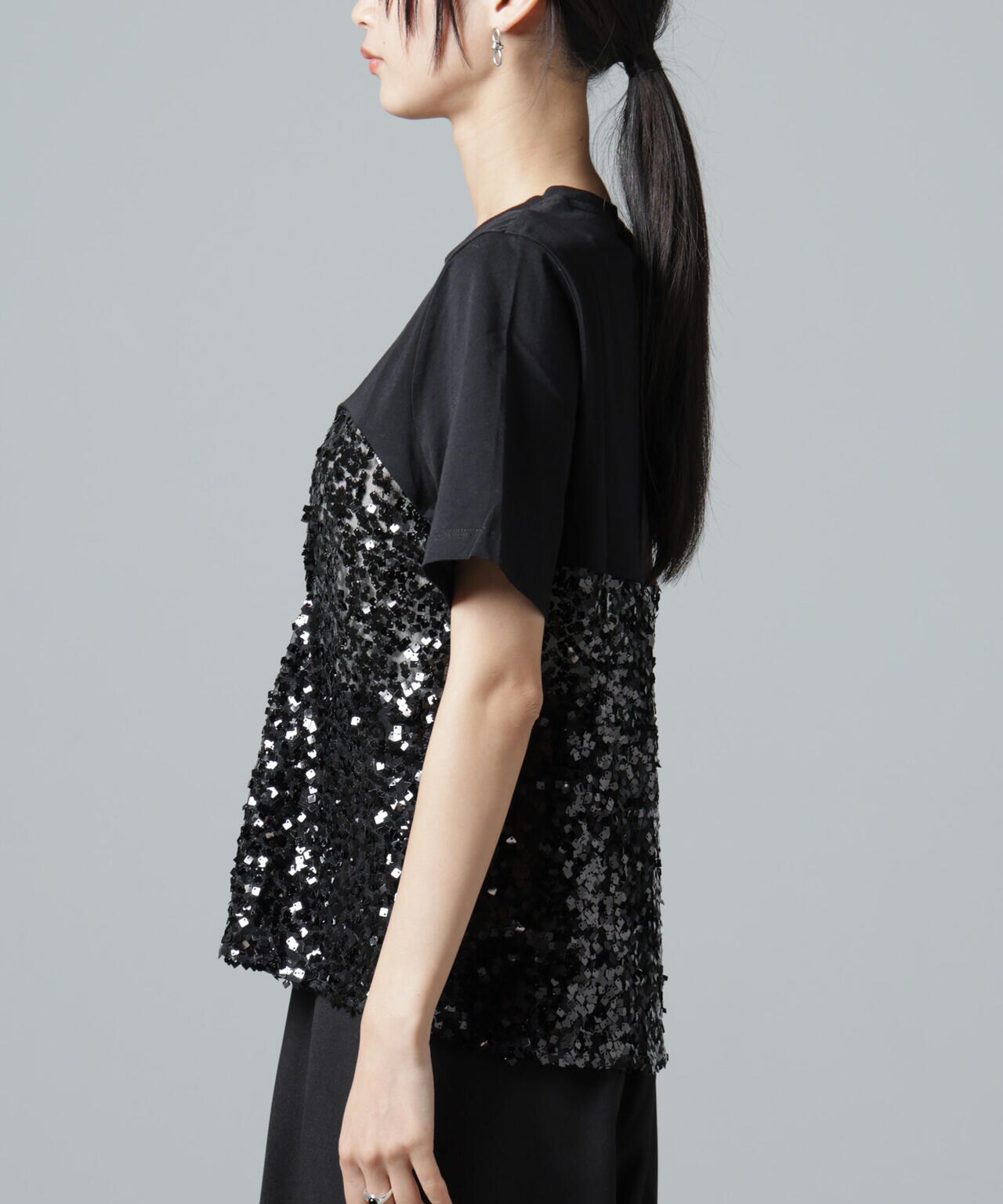 BAUM UND PFERDGARTEN/Sequins ドッキングTシャツ 6715124001