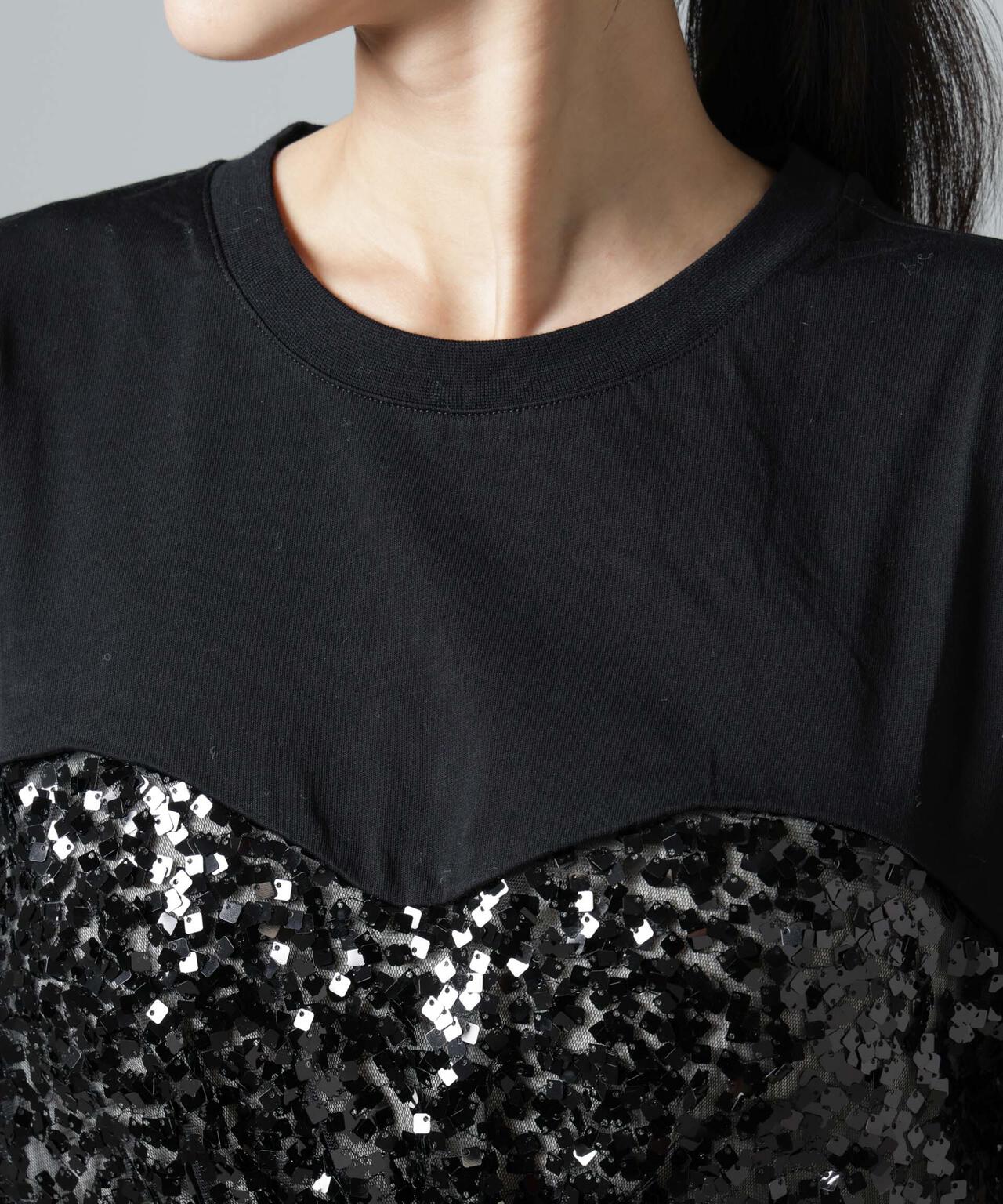 BAUM UND PFERDGARTEN/Sequins ドッキングTシャツ 6715124001