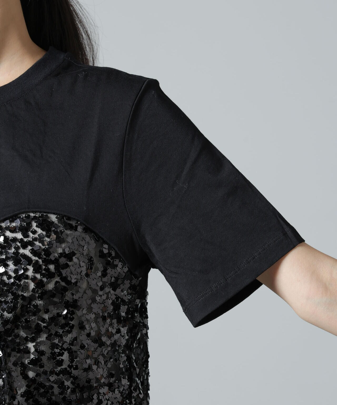 BAUM UND PFERDGARTEN/Sequins ドッキングTシャツ 6715124001