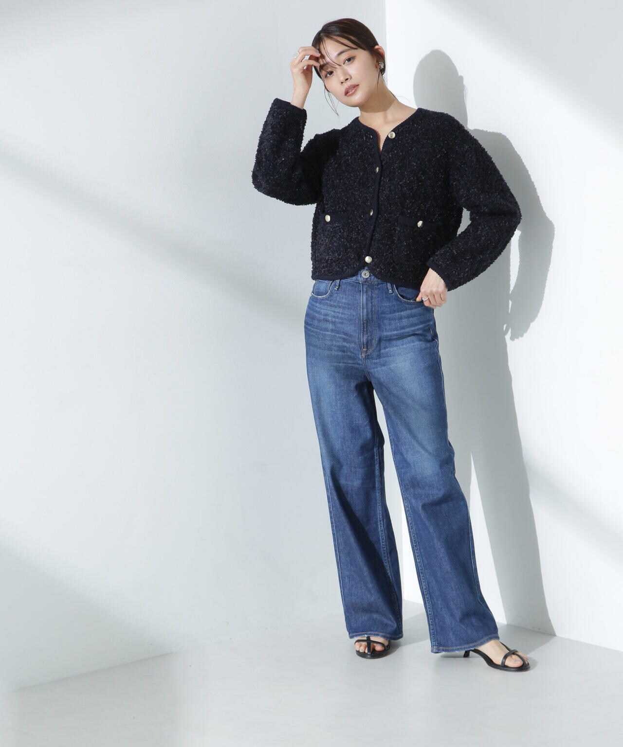 upper hights/THE NIECE ハイライズワイドストレート デニム 6715127026