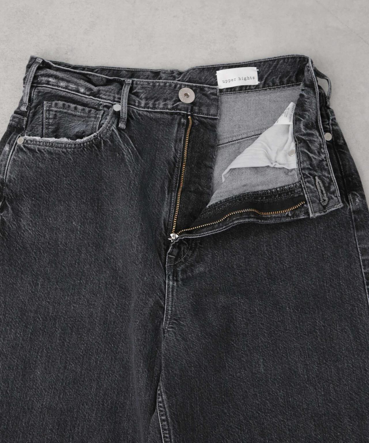 upper hights/THE GARNET ハイライズワイドテーパード デニム 6715127027