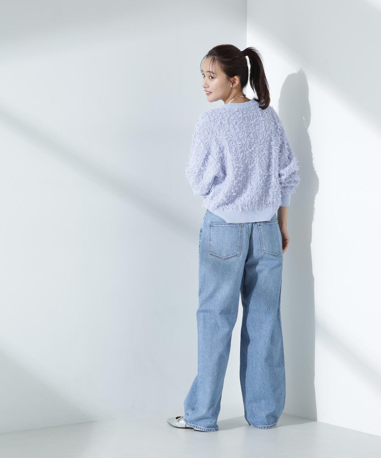 upper hights/THE GARNET ハイライズワイドテーパード デニム 6715127028