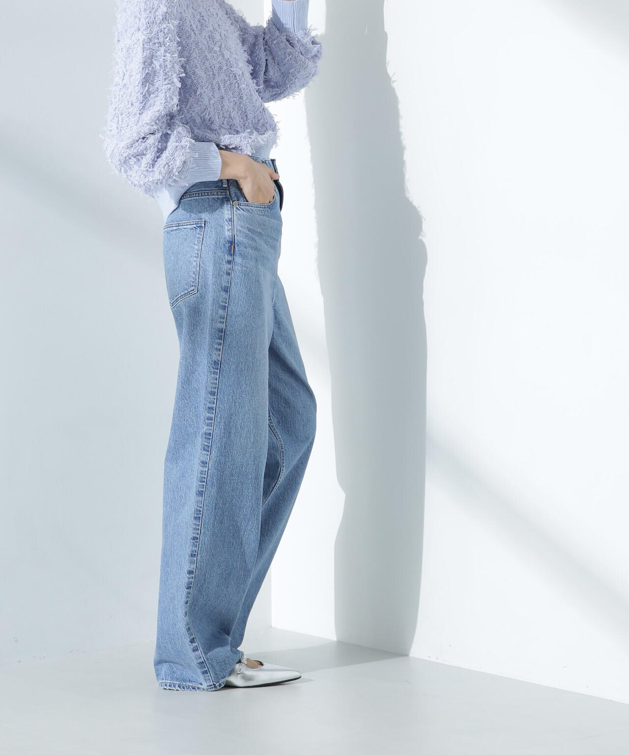 upper hights/THE GARNET ハイライズワイドテーパード デニム 6715127028