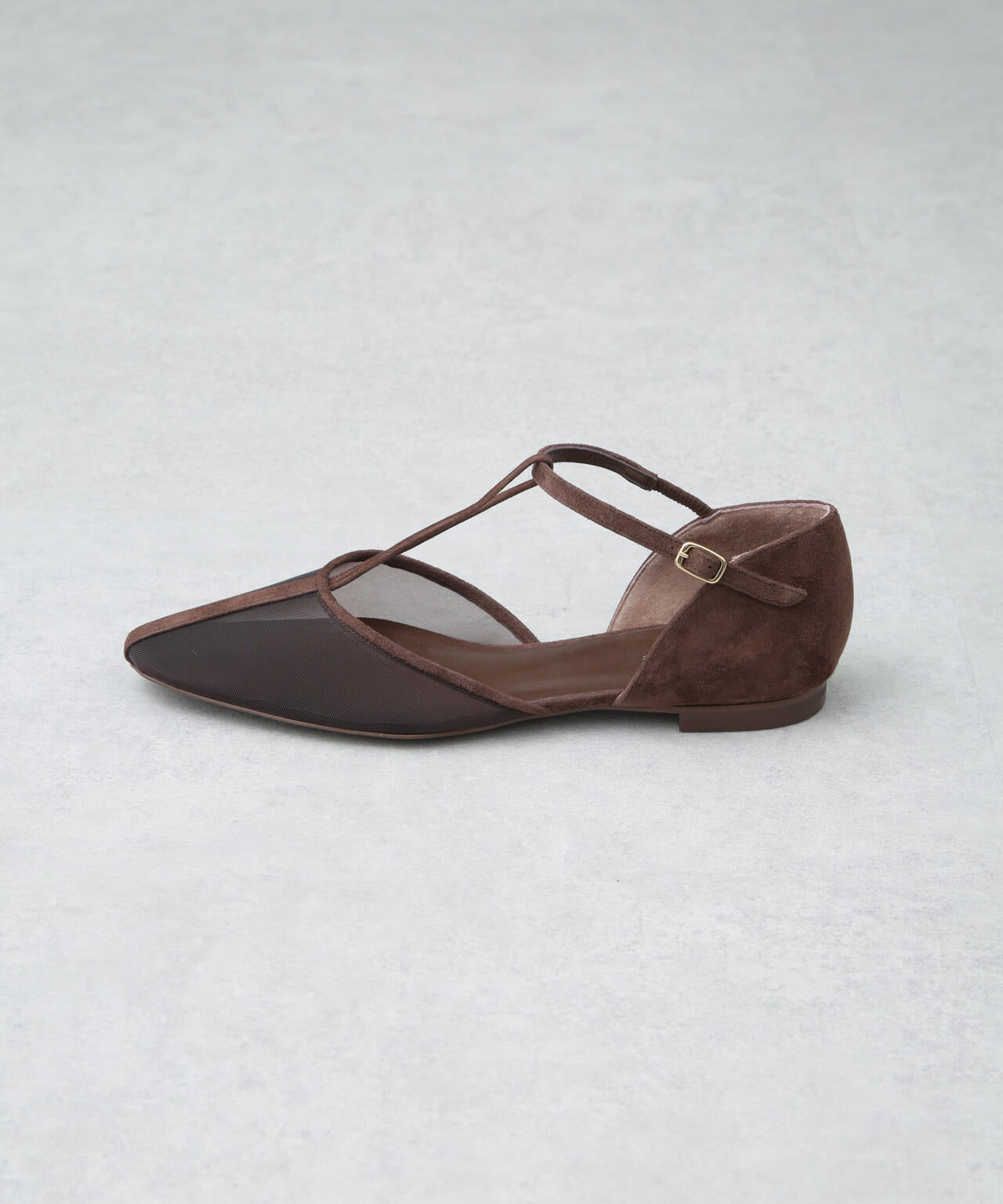 L'unique et moi/Lien Tストラップ フラットシューズ 6715133011