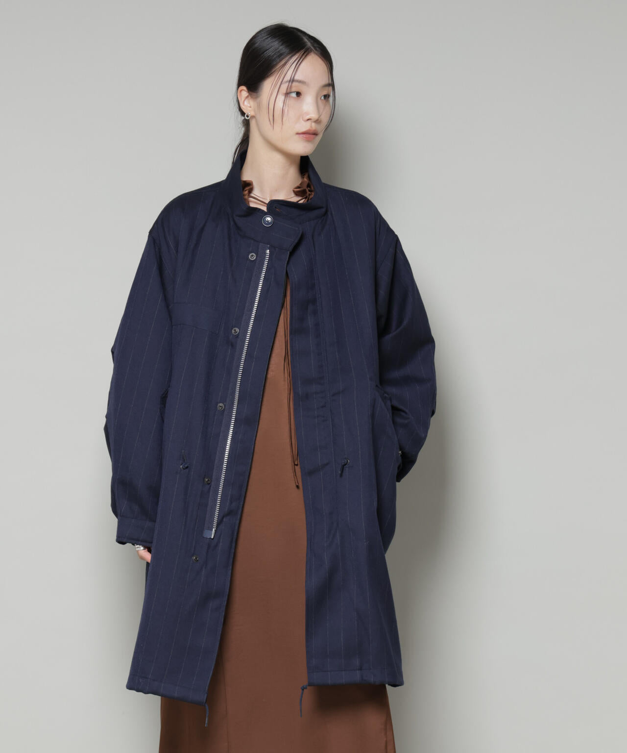 ANTHEM A/STRIPE MILITARY OVER COAT 6715211056