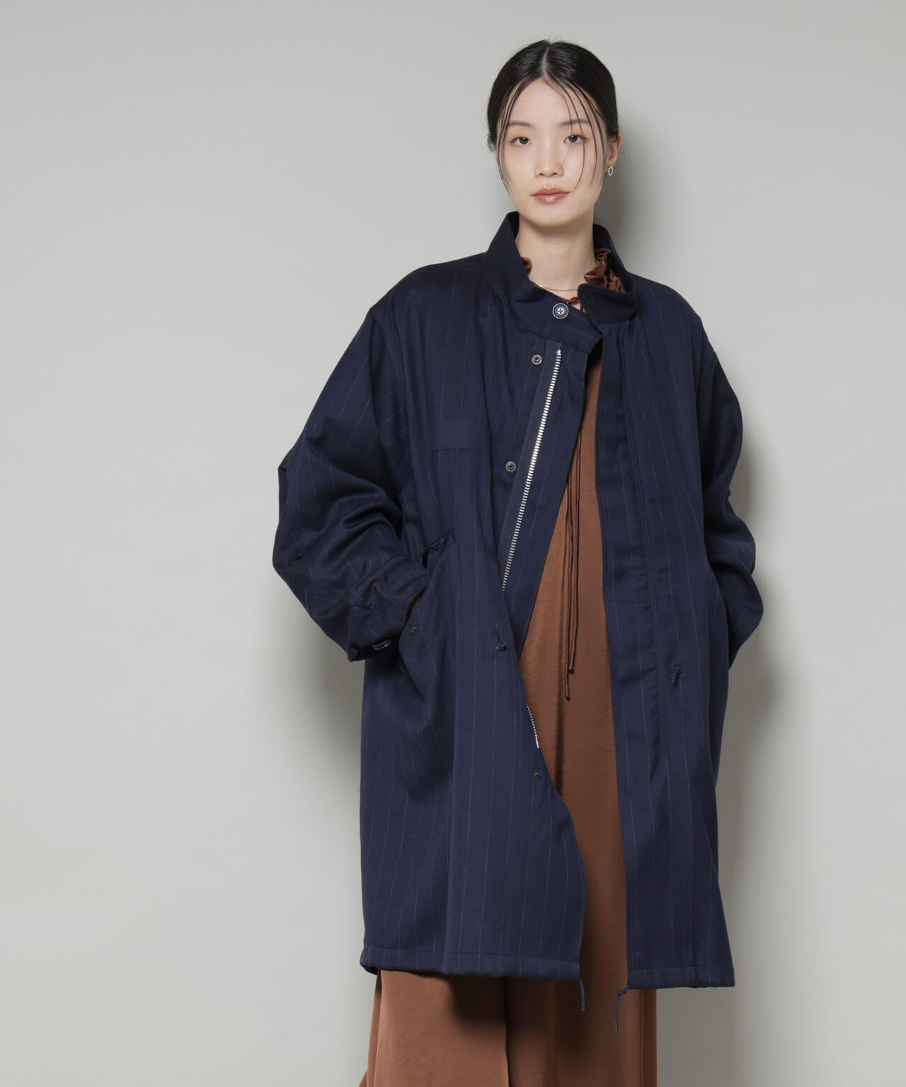 ANTHEM A / STRIPE MILITARY OVER COAT