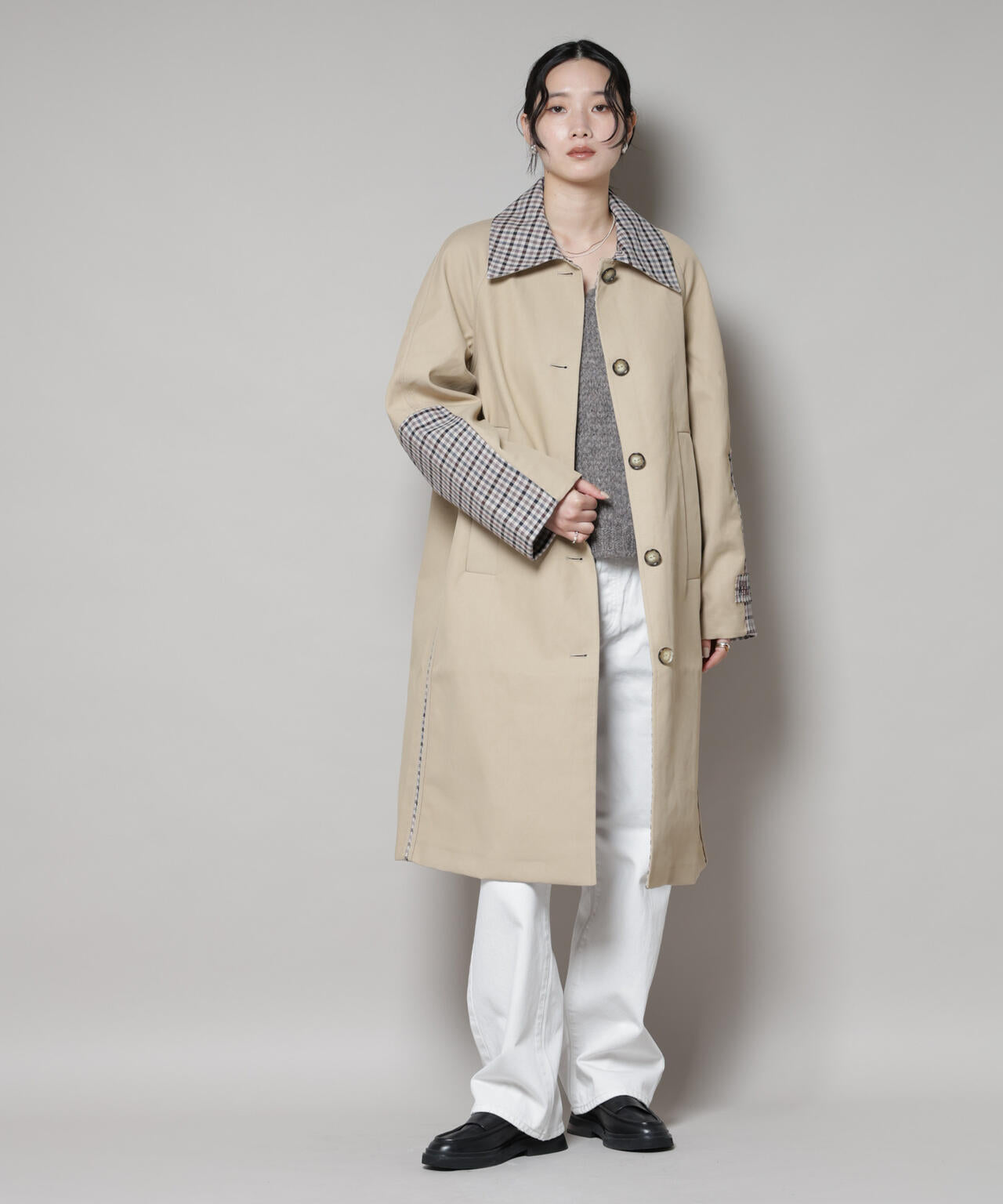BAUM UND PFERDGARTEN/Bonded Cotton ステンカラーコート 6715211057