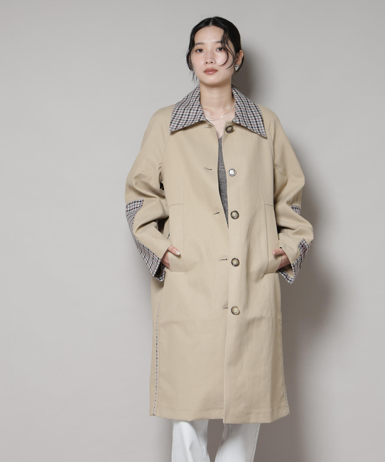 BAUM UND PFERDGARTEN/Bonded Cotton ステンカラーコート 6715211057