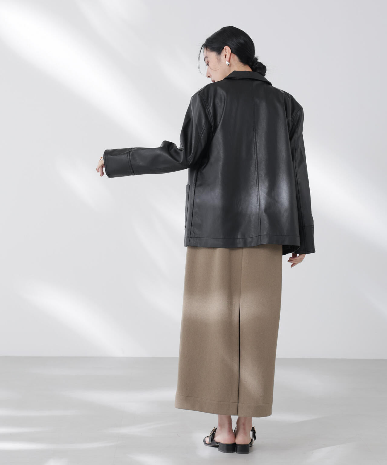BAUM UND PFERDGARTEN/Textured Faux Leather ジャケット 6715216007