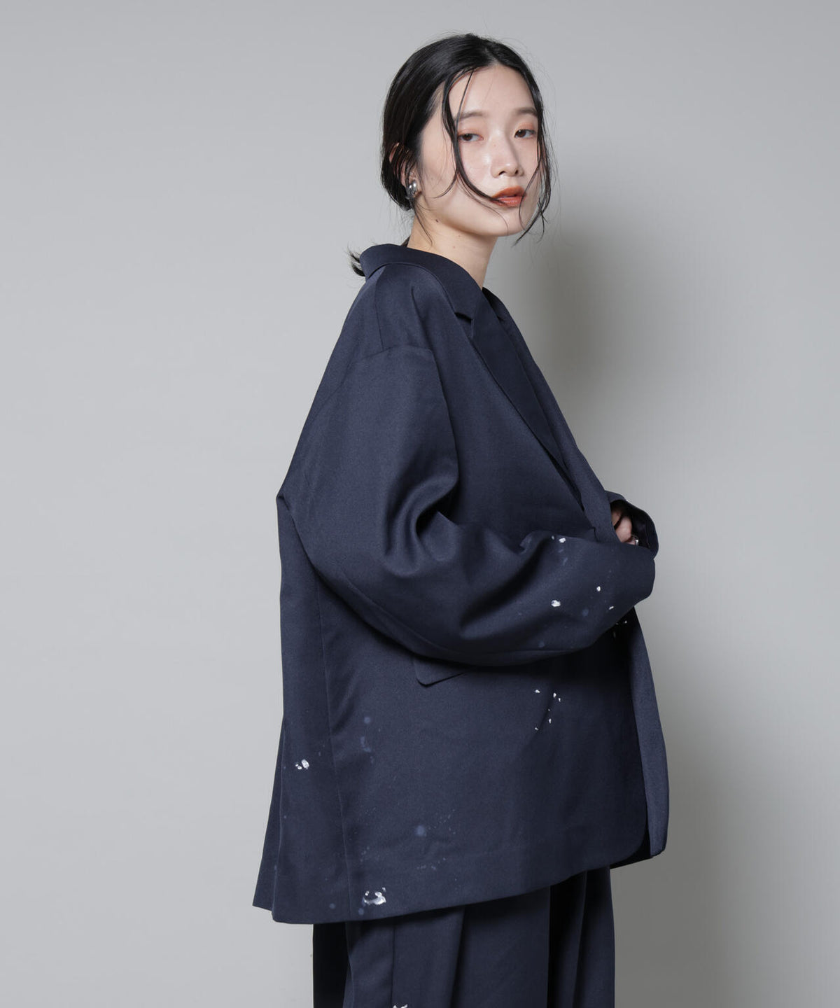 RhodolirioN/Oversized Jacket -Twill Paint(セットアップ可) 6715216012