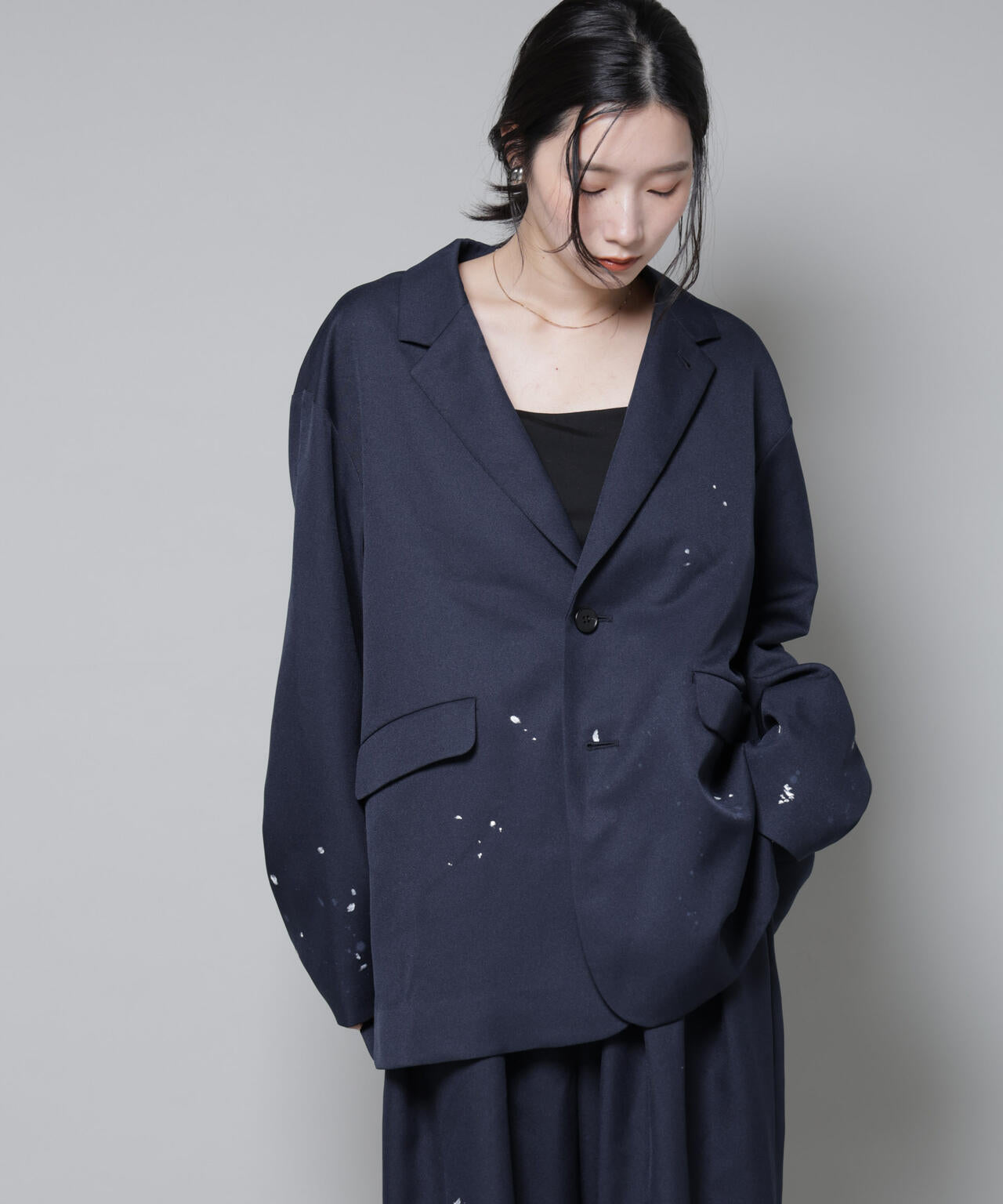 RhodolirioN/Oversized Jacket -Twill Paint(セットアップ可) 6715216012