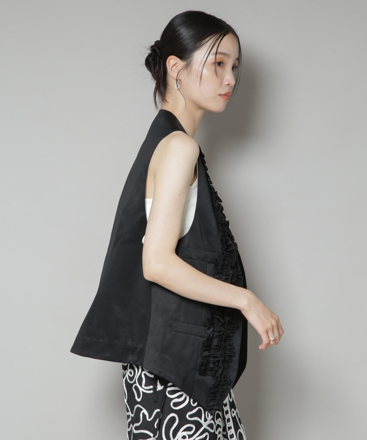 RhodolirioN/Frill Vest - Chino Cloth 6715216013