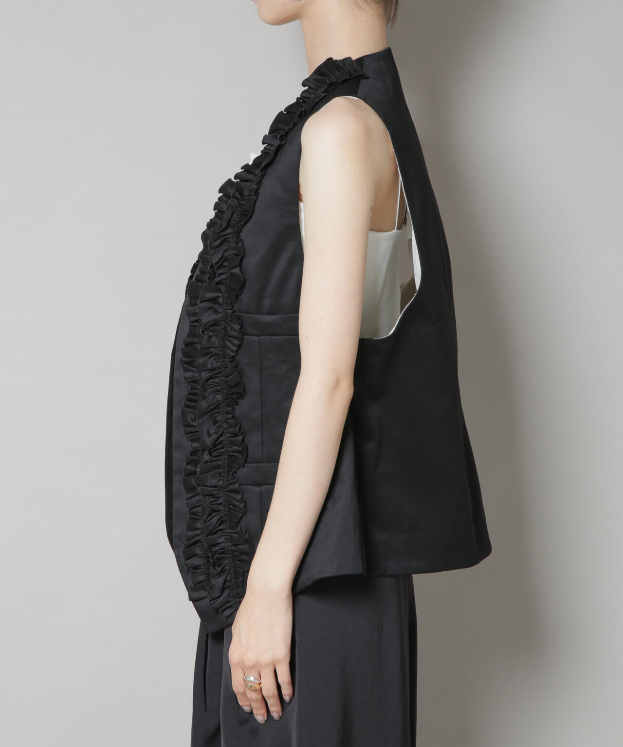 RhodolirioN/Frill Vest - Chino Cloth 6715216013