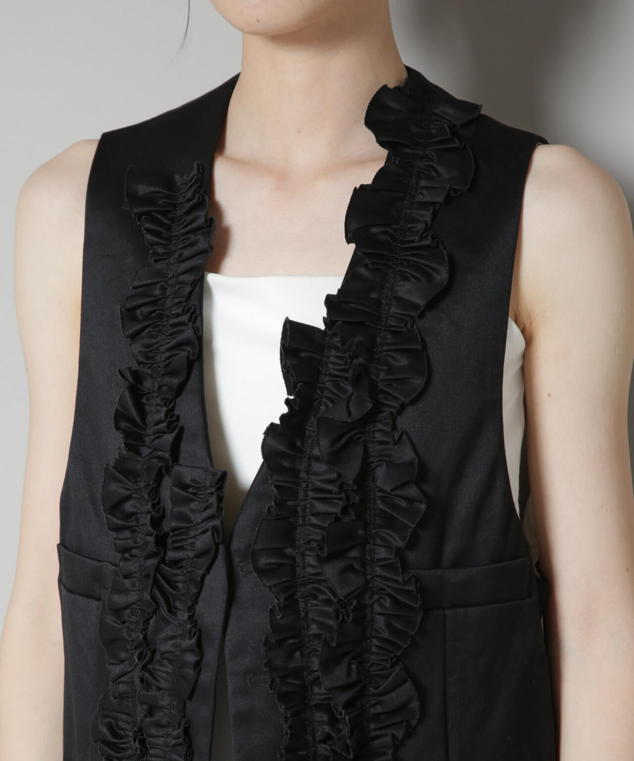 RhodolirioN/Frill Vest - Chino Cloth 6715216013
