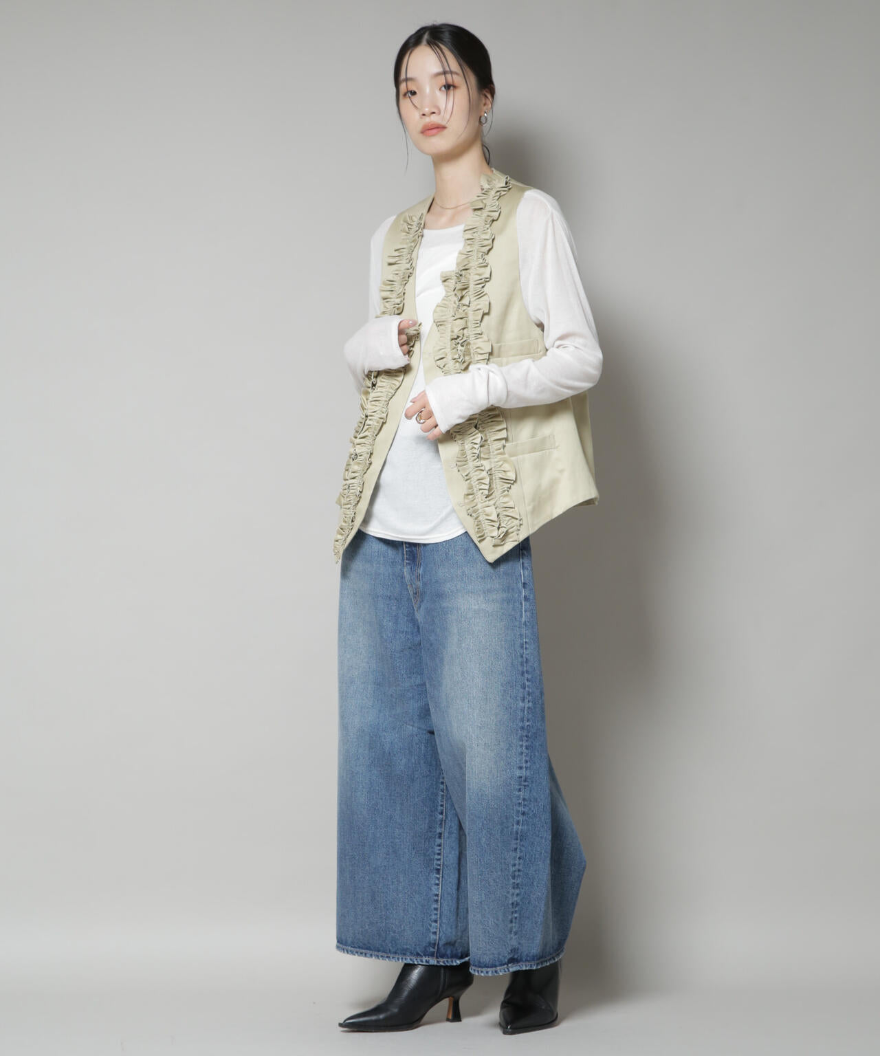 RhodolirioN/Frill Vest - Chino Cloth 6715216013