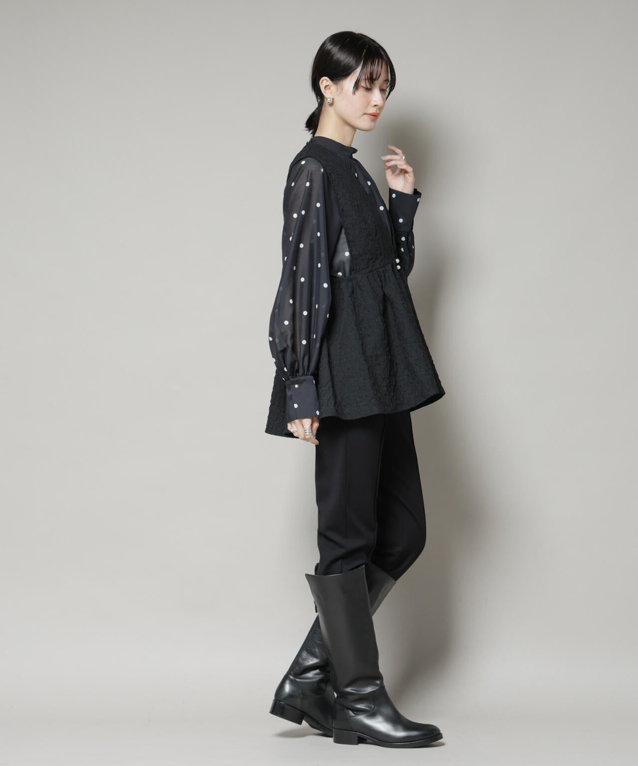 troisiemechaco/PUFFY JACQUARD ジレ 6715216016