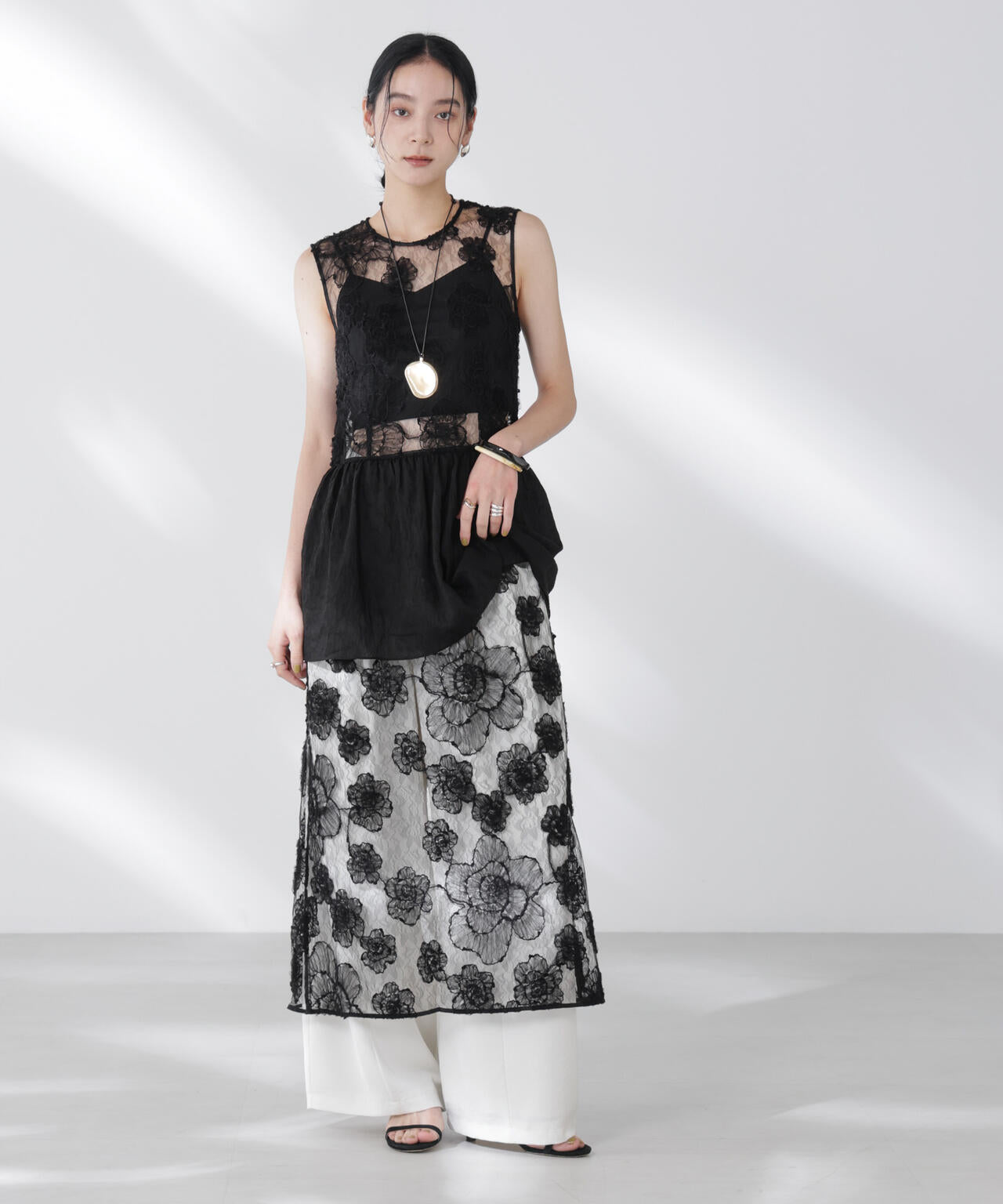 BAUM UND PFERDGARTEN/Flower Lace ワンピース 6715219040