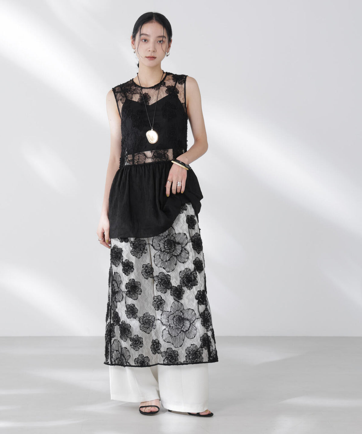 BAUM UND PFERDGARTEN/Flower Lace ワンピース 6715219040