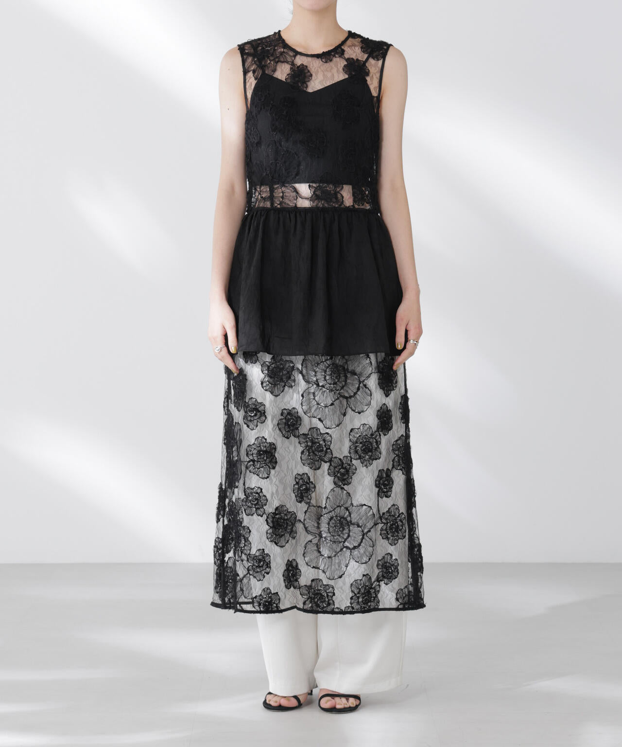 BAUM UND PFERDGARTEN/Flower Lace ワンピース 6715219040