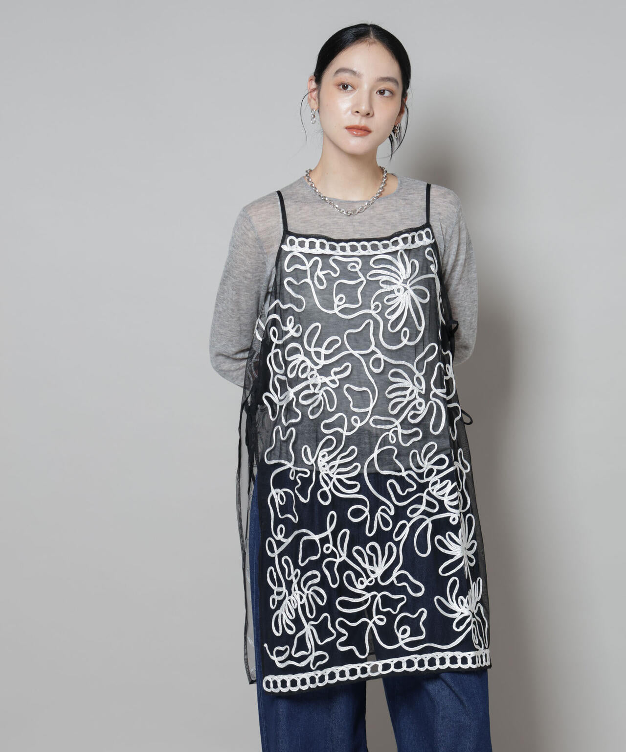 Sara mallika/TULLETAPEEMBRIODERY CAMI DRESS 6715219041