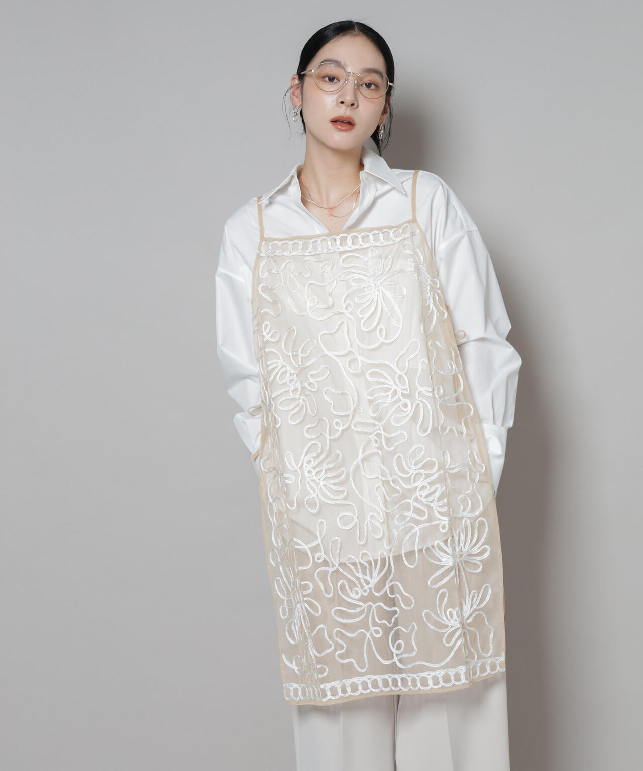 Sara mallika/TULLETAPEEMBRIODERY CAMI DRESS 6715219041