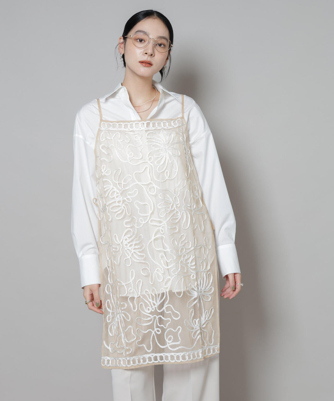 Sara mallika/TULLETAPEEMBRIODERY CAMI DRESS 6715219041