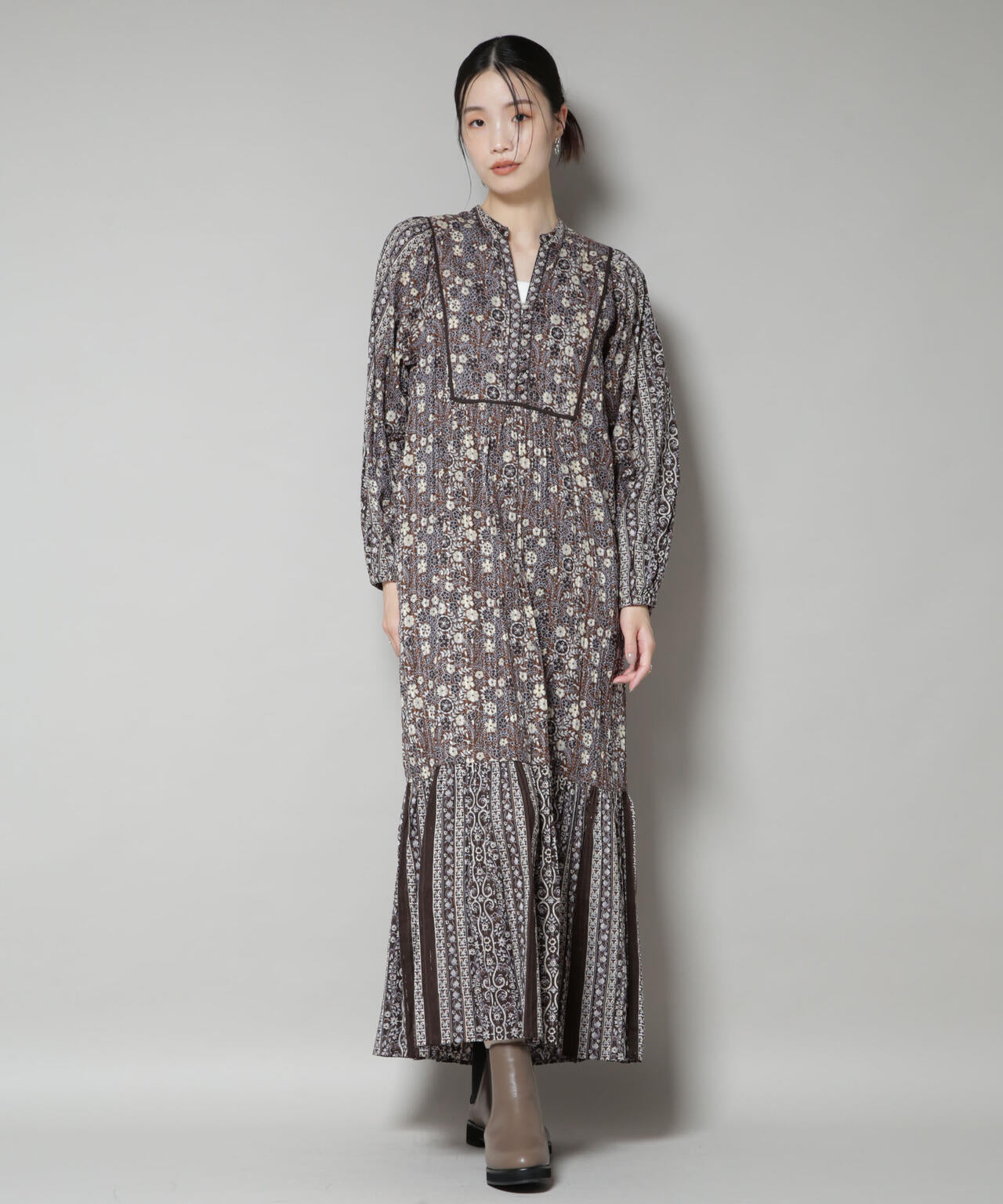 Sara mallika/FLOWER PRINT YOKE DRESS 6715219042