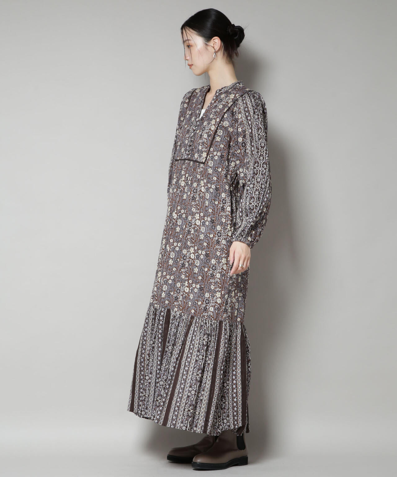Sara mallika/FLOWER PRINT YOKE DRESS 6715219042