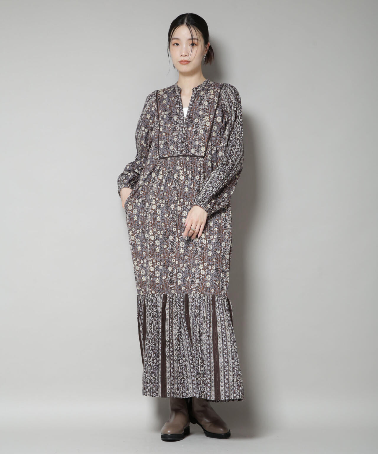Sara mallika/FLOWER PRINT YOKE DRESS 6715219042