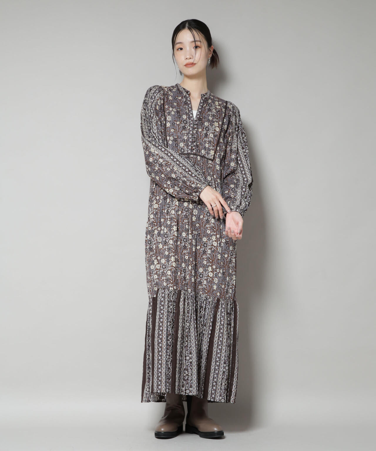 Sara mallika/FLOWER PRINT YOKE DRESS 6715219042