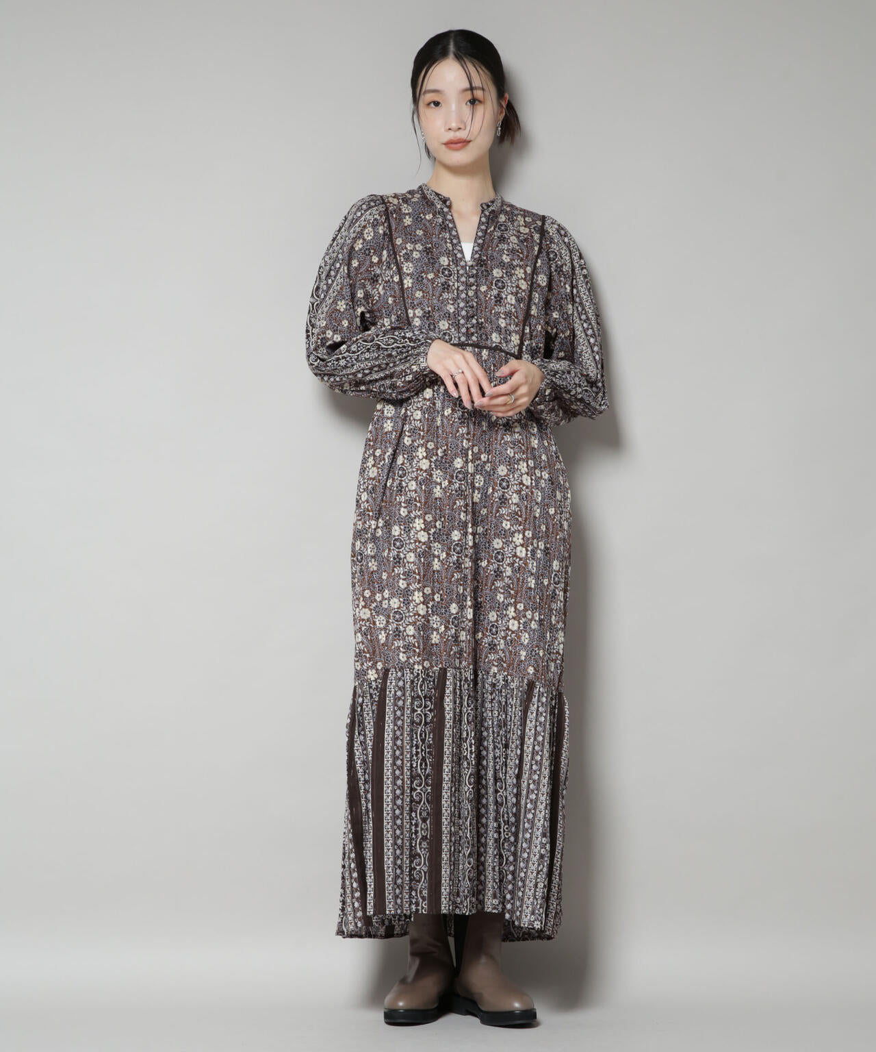Sara mallika/FLOWER PRINT YOKE DRESS 6715219042