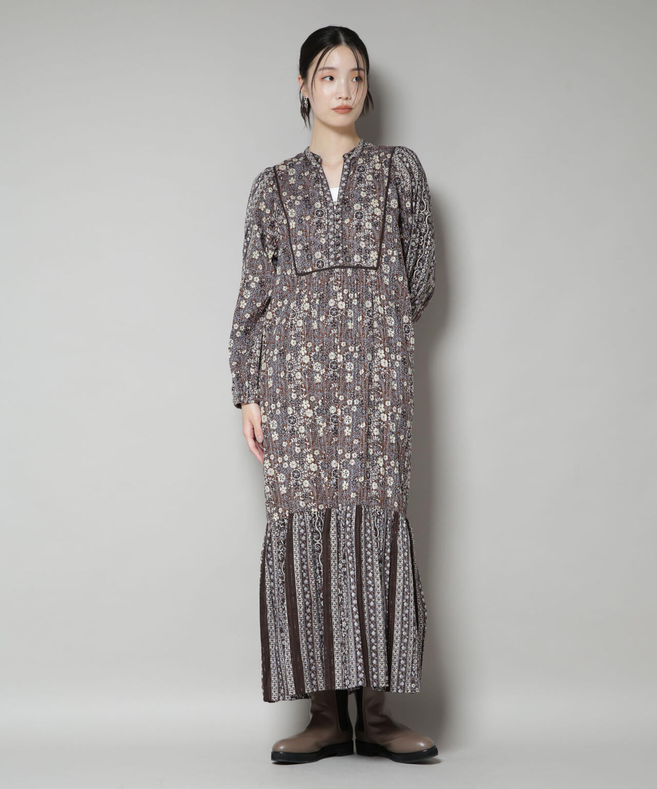 Sara mallika/FLOWER PRINT YOKE DRESS 6715219042