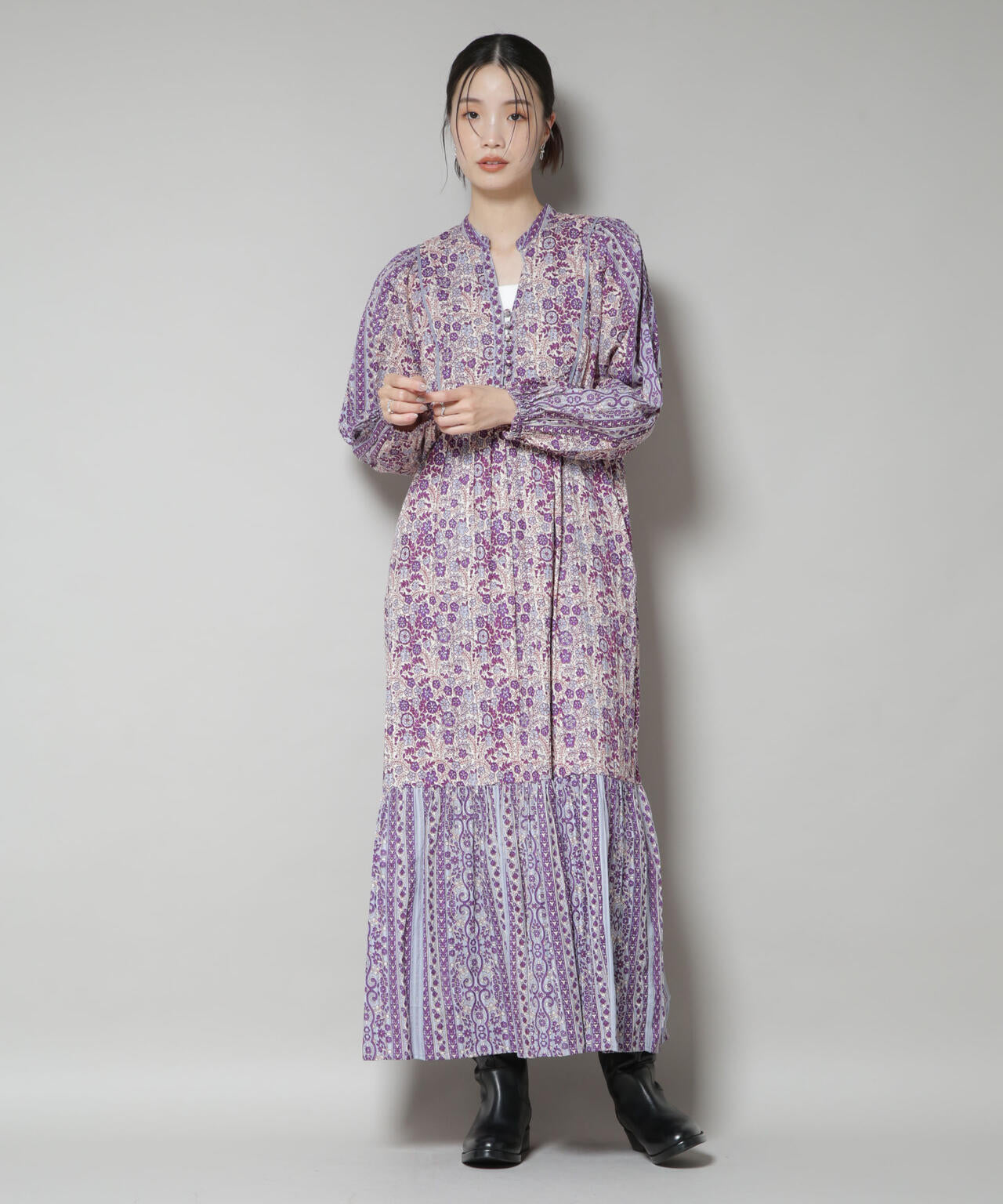 Sara mallika/FLOWER PRINT YOKE DRESS 6715219042