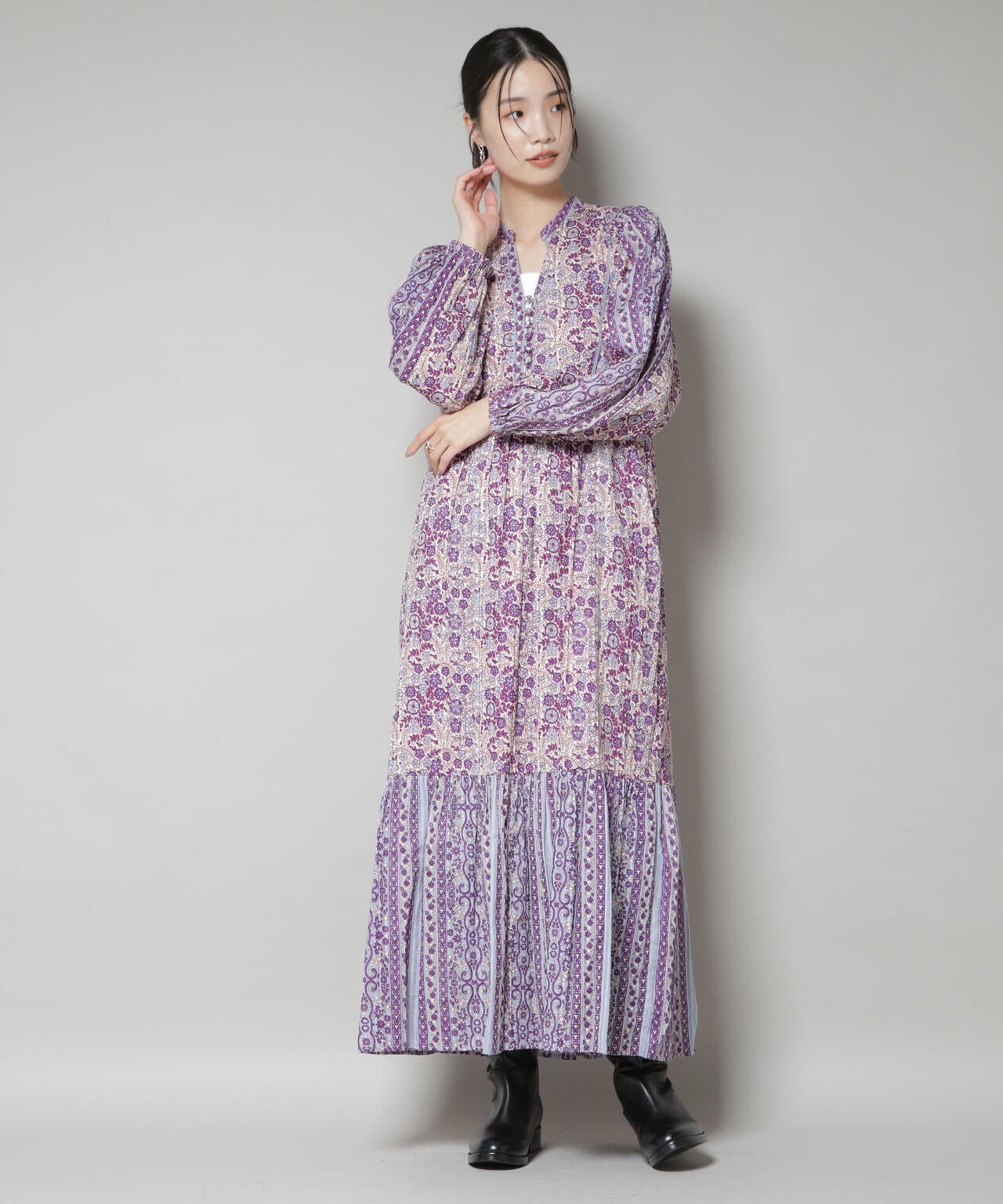 Sara mallika/FLOWER PRINT YOKE DRESS 6715219042