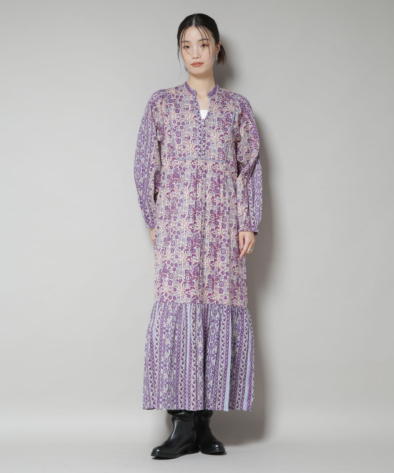 Sara mallika/FLOWER PRINT YOKE DRESS 6715219042