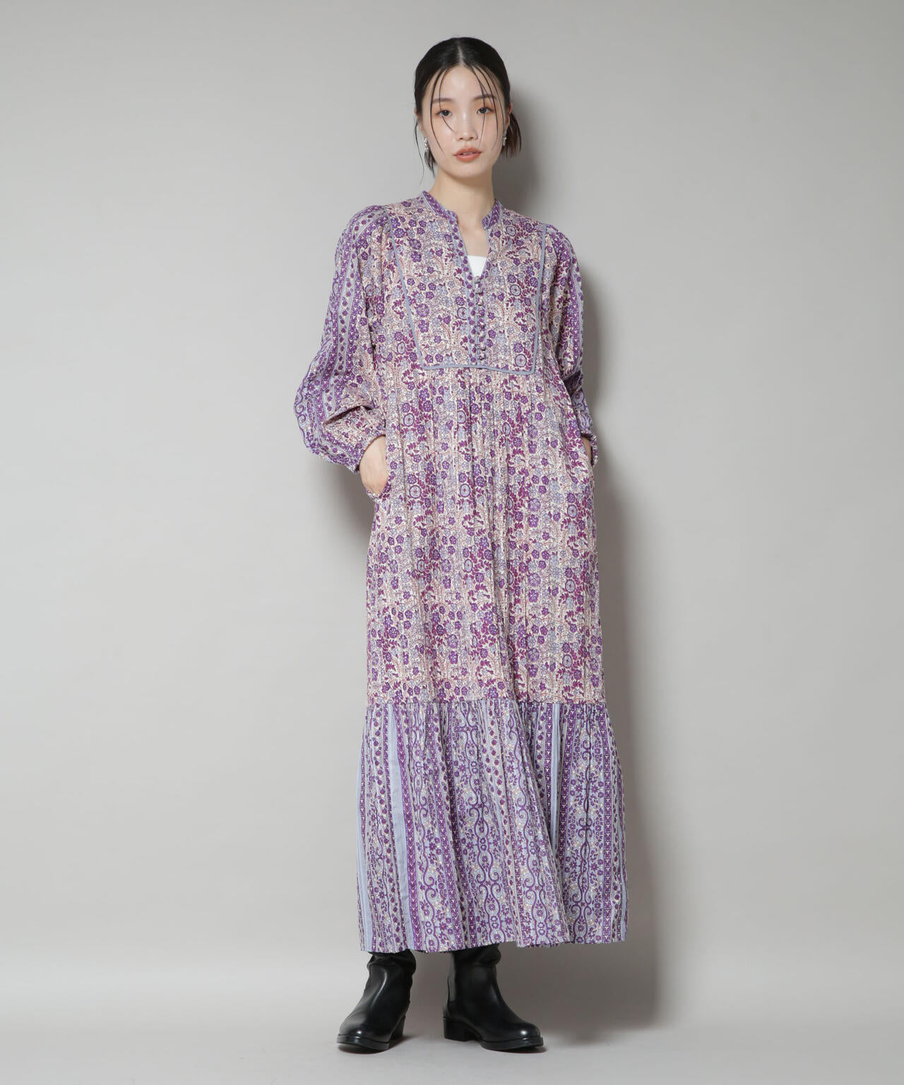 Sara mallika/FLOWER PRINT YOKE DRESS 6715219042
