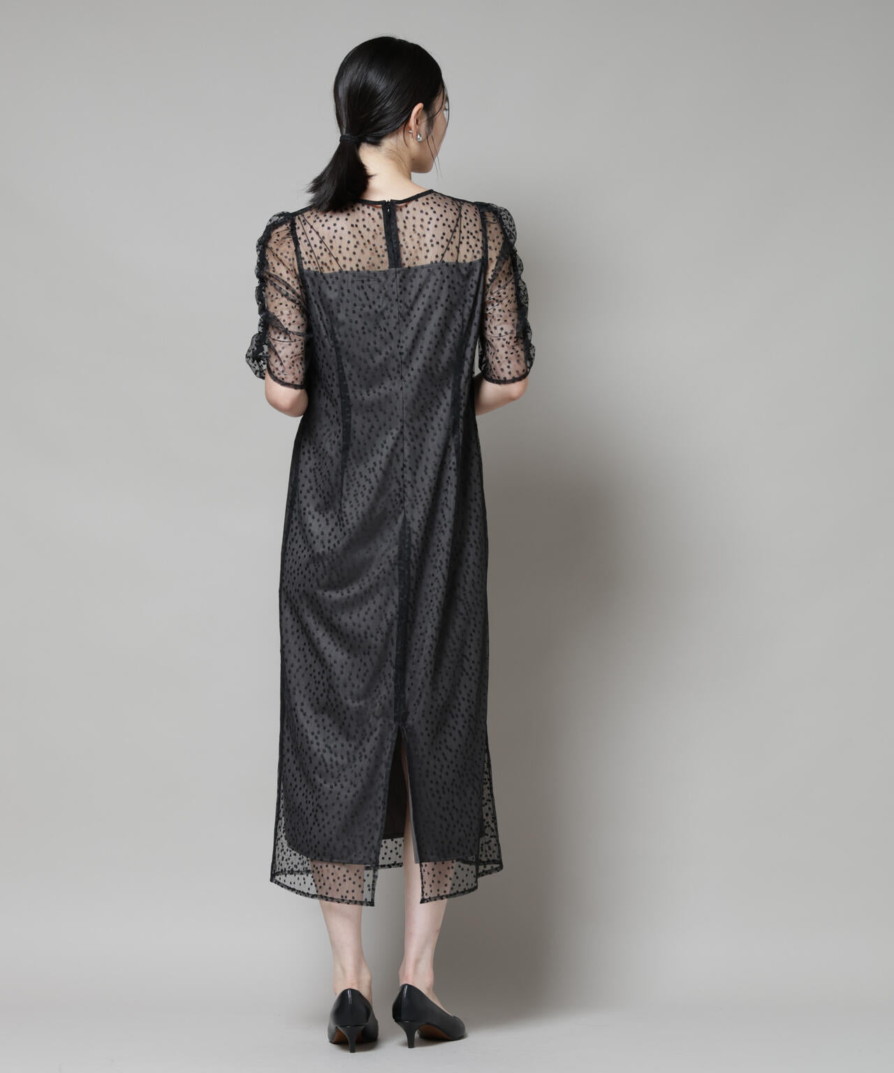 troisiemechaco/ドットチュールジャガードワンピース 6715219045