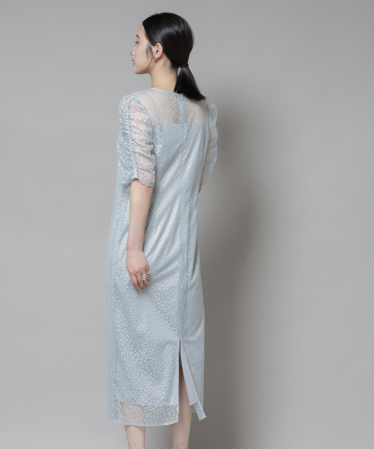 troisiemechaco/ドットチュールジャガードワンピース 6715219045