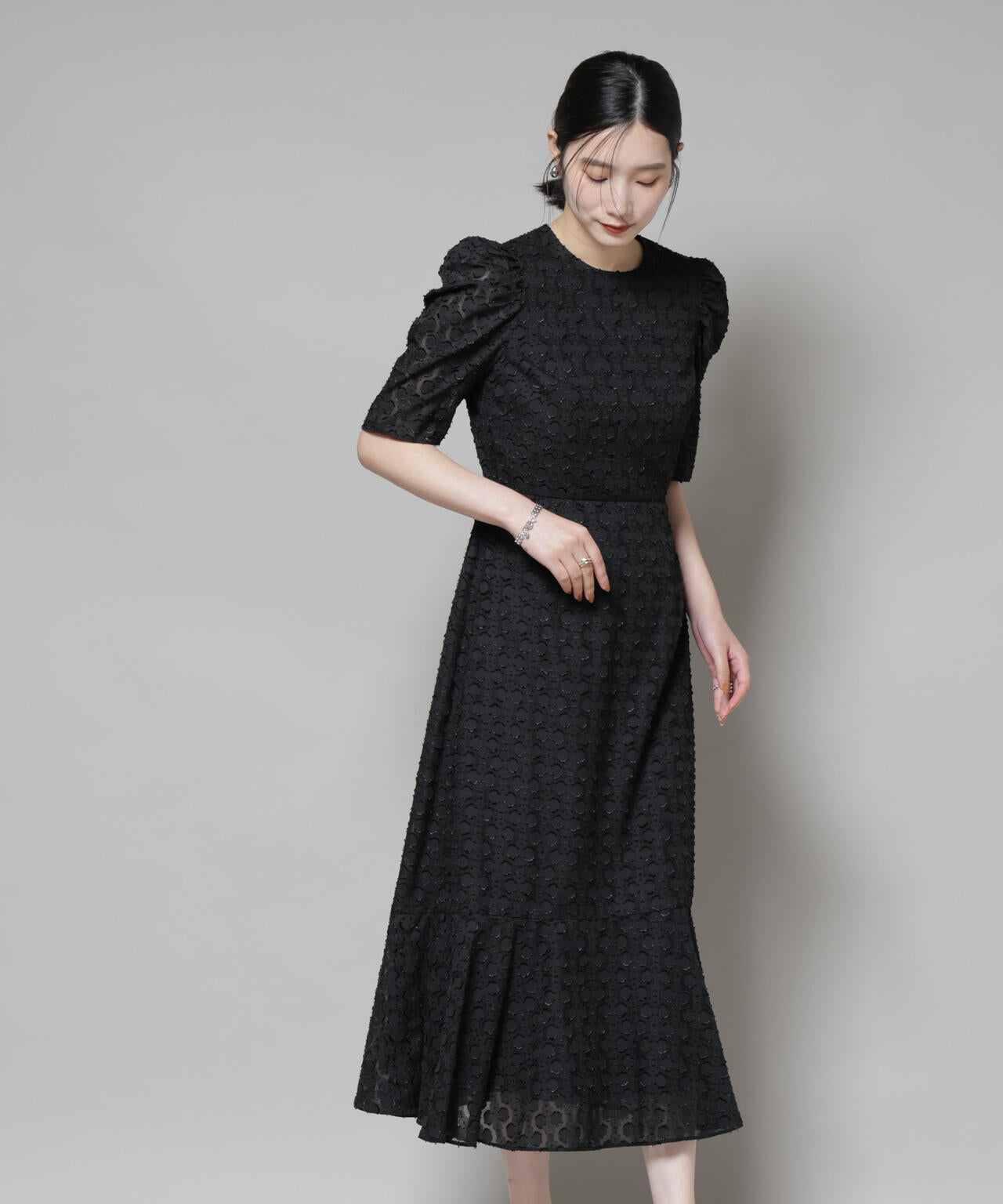 troisieme chaco/カットジャガードワンピース 6715219046