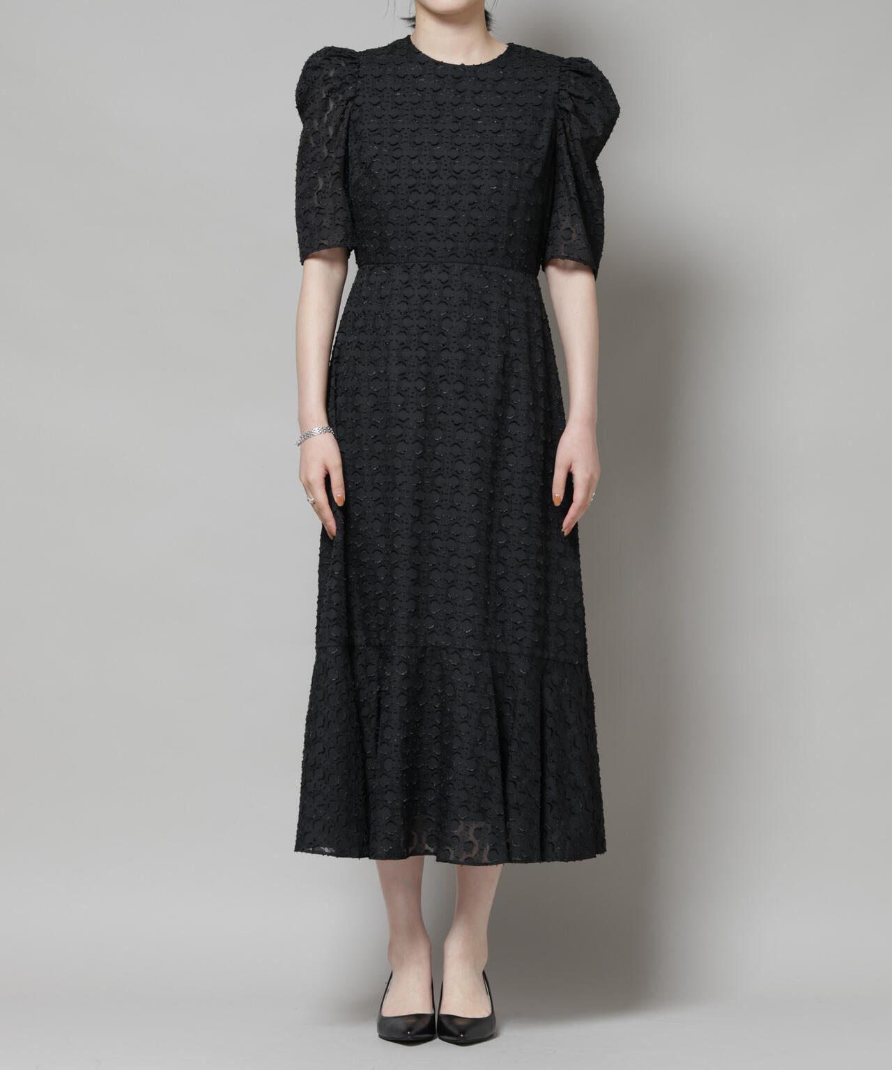 troisieme chaco/カットジャガードワンピース 6715219046