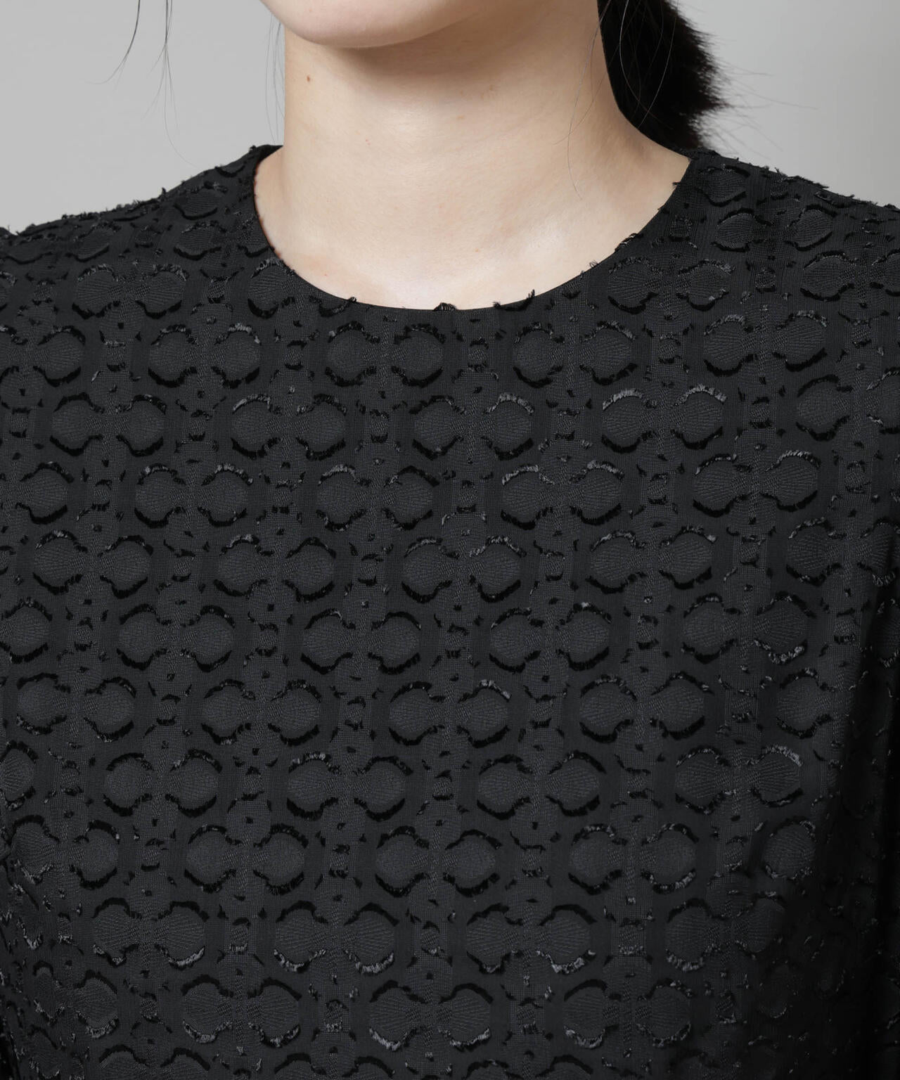 troisieme chaco/カットジャガードワンピース 6715219046