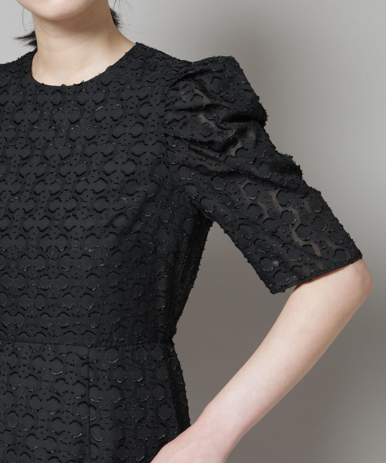 troisieme chaco/カットジャガードワンピース 6715219046