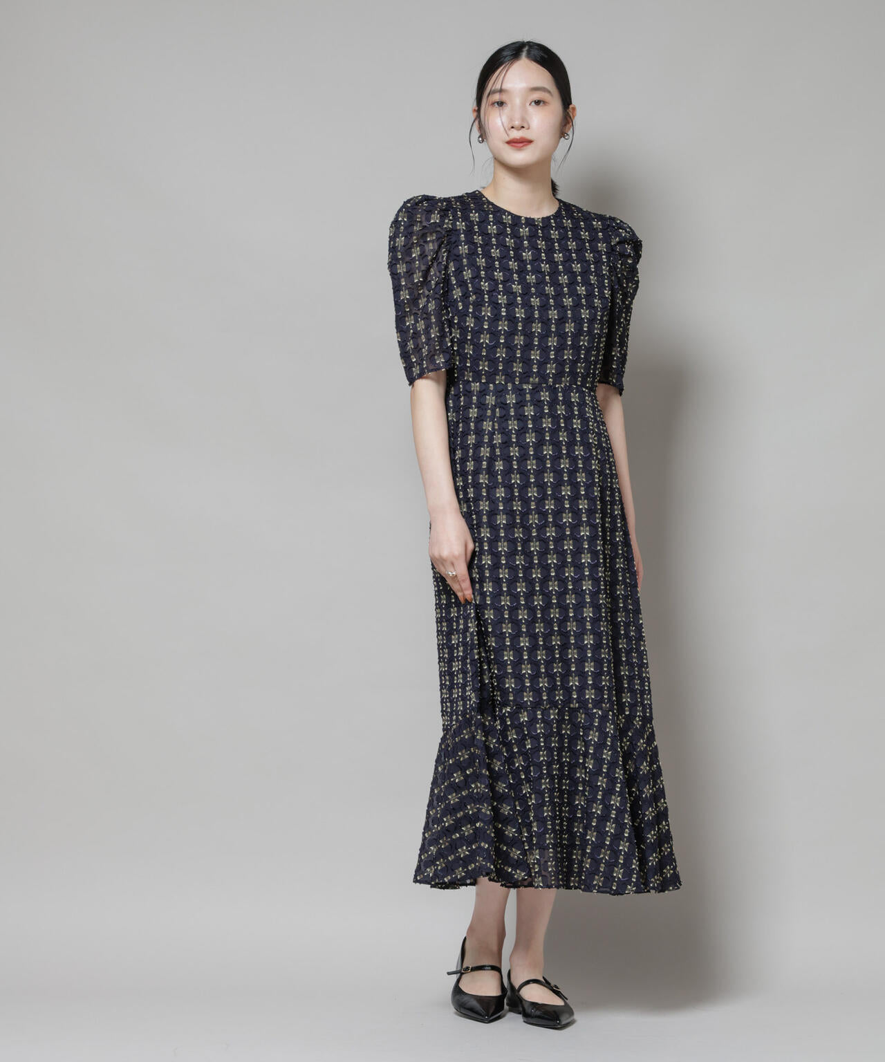 troisieme chaco/カットジャガードワンピース 6715219046