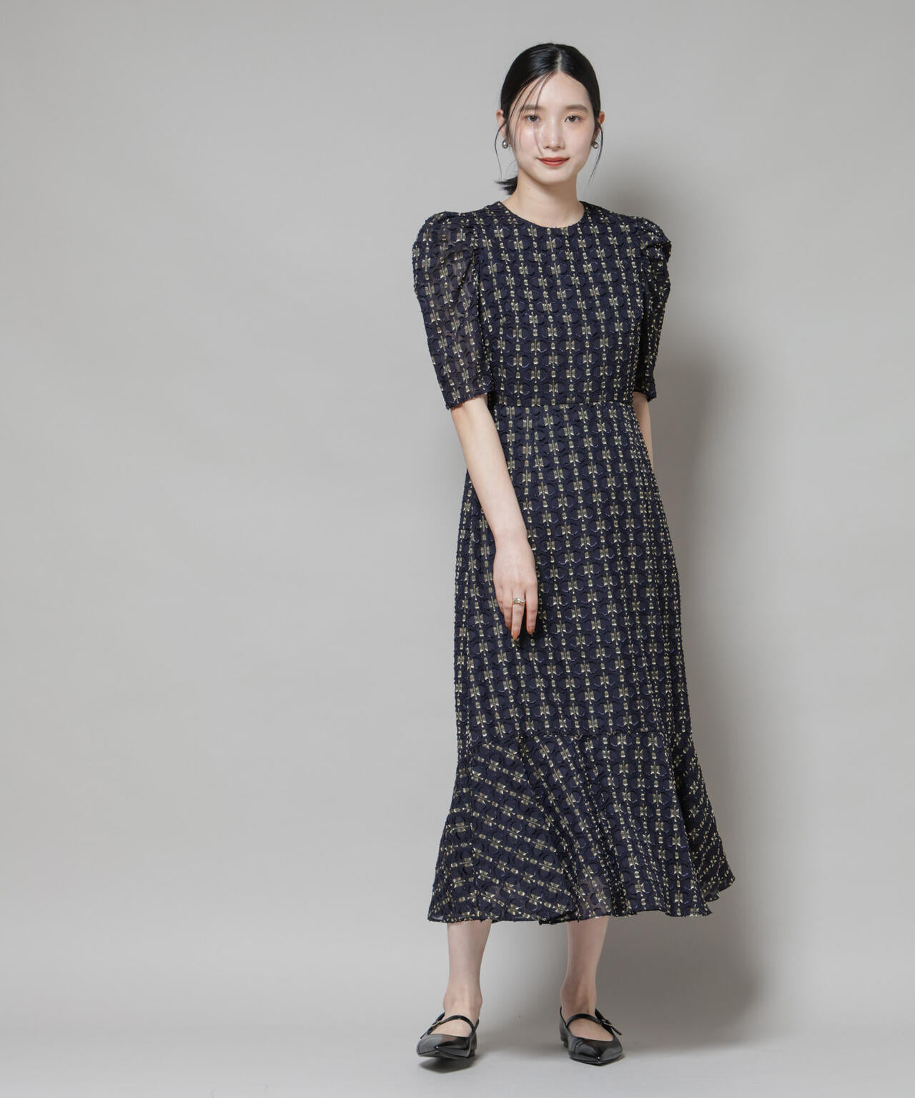 troisieme chaco/カットジャガードワンピース 6715219046