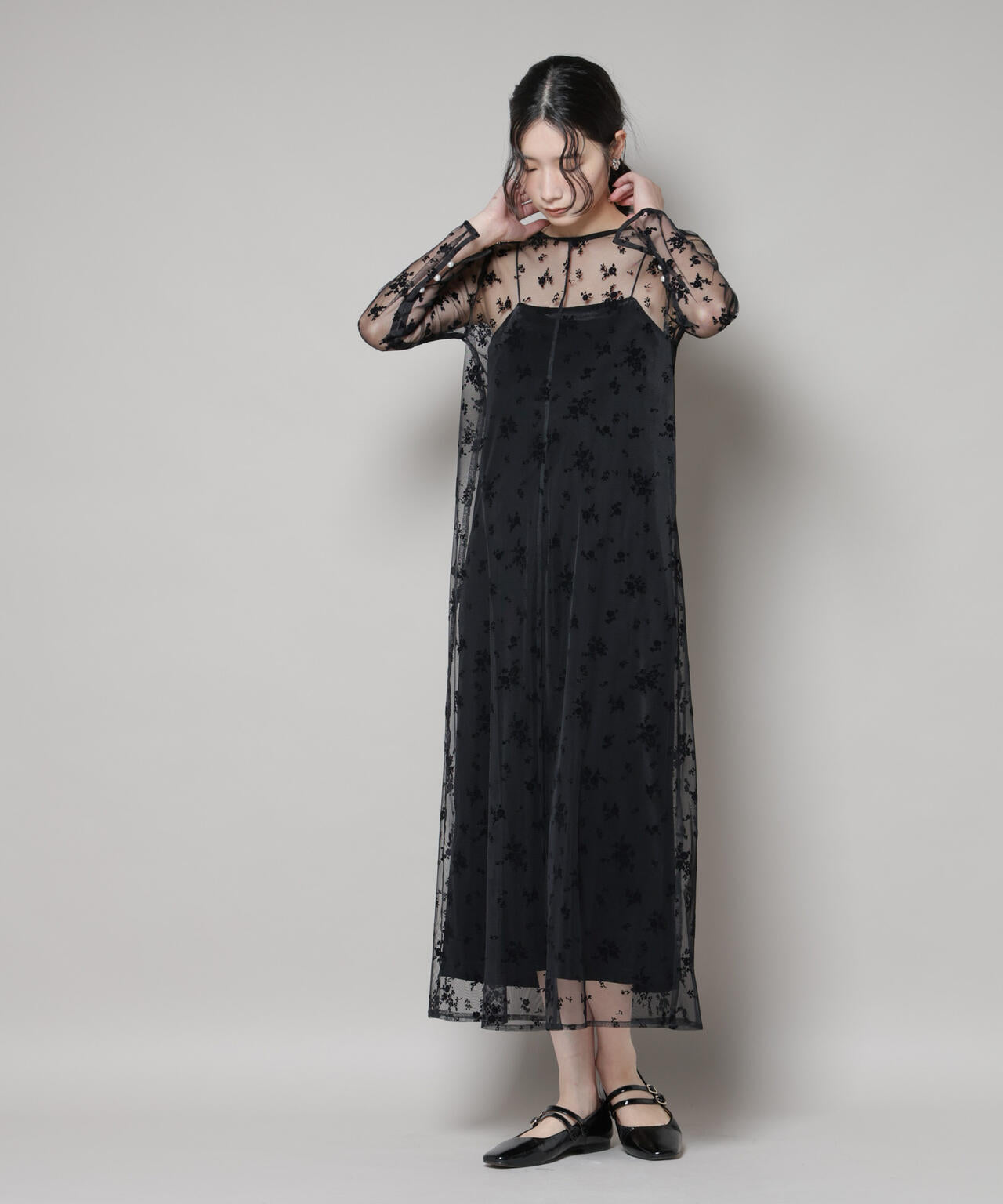 kaene/フロッキーベロア2wayドレス 6715219049