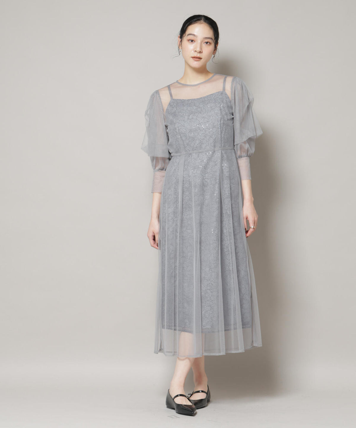 kaene/シアーエプロンレースキャミドレス 6715219051