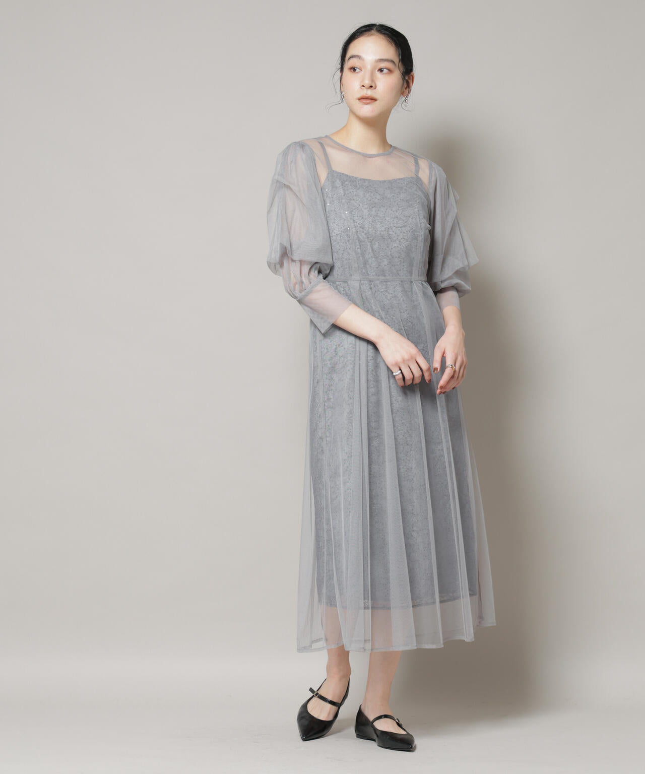 kaene/シアーエプロンレースキャミドレス 6715219051