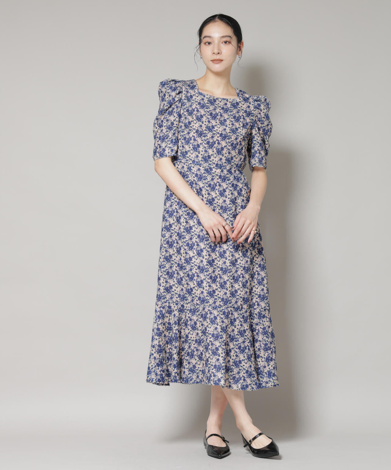 troisieme chaco / CUT JACQUARD PRINT ワンピース